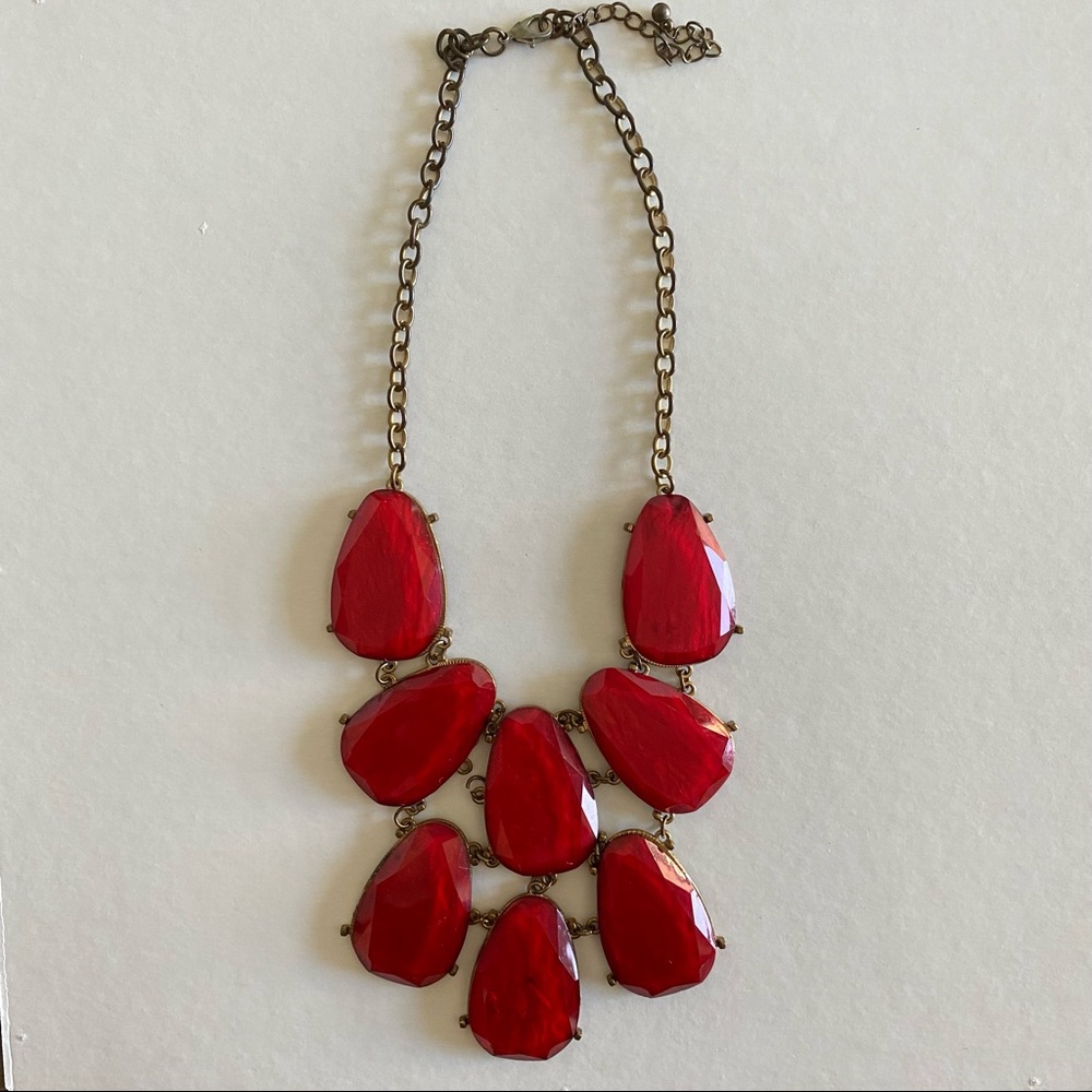 Large Red Statement Necklace